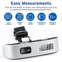 Carica l'immagine nel visualizzatore di Gallery, Etekcity Bilancia Digitale Pesa Bagaglio Valigie 50kg/110lb con Sensore di...