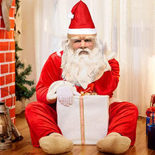 Carica l'immagine nel visualizzatore di Gallery, MUOIVG Maschera Babbo Natale, Natale Babbo Maschera Latex Santa Claus, Christmas barba Rosso Cappello for Xmas Costume, Masquerade, Cosplay, Babbo Natale Maschera Uomo per Adulti