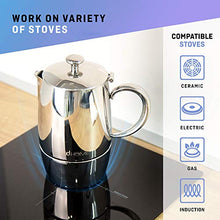 Carica l'immagine nel visualizzatore di Gallery, VeoHome Caffettiera Induzione 6 Tazze 300 ml con Filtro Riduttore | 300 mL