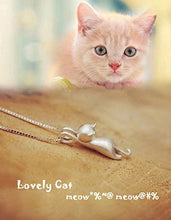 Carica l'immagine nel visualizzatore di Gallery, ANEWISH Donna Collana Gatto Pendente s925 Argento Sterling, 45cm - Ilgrandebazar