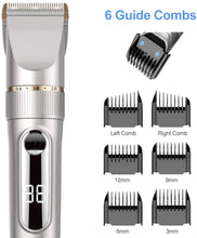 Carica l'immagine nel visualizzatore di Gallery, Tagliacapelli Professionale Elettrico Macchinetta Per Capelli Regolabarba Uomo Impermeabile IPX7 Lama Regolabile Ceramica Titanio Schermo LCD