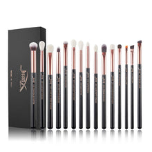 Carica l'immagine nel visualizzatore di Gallery, Jessup 15Pz Pennelli Trucco Professionale Set Occhi Pearl Black &amp; Rose Gold - Ilgrandebazar