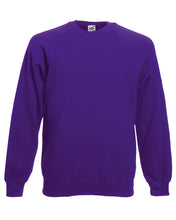 Carica l'immagine nel visualizzatore di Gallery, Fruit of the Loom Raglan Sweatshirt, Felpa Uomo, Nero (Black), Medium - Ilgrandebazar