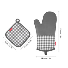 Carica l'immagine nel visualizzatore di Gallery, Esonmus Guanti per forno al silicone resistenti calore di Plaid Grigio - Ilgrandebazar