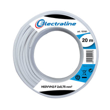 Carica l'immagine nel visualizzatore di Gallery, Electraline 10904 Piattina Indivisibile H03VVH2-F, Sezione 2x0.75 mm, Bianco - Ilgrandebazar