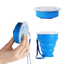 Carica l'immagine nel visualizzatore di Gallery, FUNNY HOUSE Tazza da Viaggio Pieghevole, Portabile a Livello Alimentare Blu - Ilgrandebazar