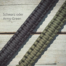 Carica l'immagine nel visualizzatore di Gallery, Steinbock7, braccialetto paracord regolabile con chiusura 23 cm, Army-Green