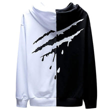 Carica l'immagine nel visualizzatore di Gallery, XIAOYAO Felpa da Uomo con Cappuccio, (XL, Nero Bianco)