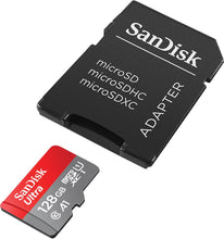 Carica l'immagine nel visualizzatore di Gallery, SanDisk Ultra Scheda di Memoria MicroSDXC da 128 GB e 128 GB, Rosso/Grigio