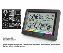 Carica l'immagine nel visualizzatore di Gallery, Oule GmbH, stazione meteorologica a radiofrequenza con 3 sensori Nero - Ilgrandebazar
