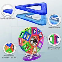 Carica l'immagine nel visualizzatore di Gallery, Desire Deluxe 94 Pezzi Costruzioni Magnetiche per Bambini Gioco Educativo e Creativo per Bimbi da 3 Anni Plastica ABS Alimentare Atossica 94 Blocchi Magnetici con Angoli Smussati Diverse Forme