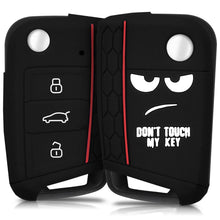 Carica l'immagine nel visualizzatore di Gallery, kwmobile Cover Chiave Auto VW Golf 7 MK7 - Don't touch my Key bianco / nero - Ilgrandebazar