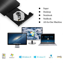 Carica l'immagine nel visualizzatore di Gallery, Rioddas Unità CD/DVD Esterna, USB 3.0 Portatile +/- RW Slim Nero - Ilgrandebazar