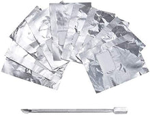 Carica l'immagine nel visualizzatore di Gallery, Lictin 200PCS Remover Foil Wraps del Rimuovere smalto gel per Unghie, Fogli di Alluminio per Rimuovere lo Smalto,Nail wraps di tamponi di cotone + Spingi Cuticole Professionale
