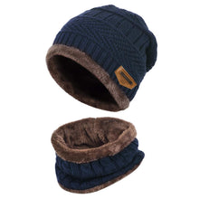 Carica l'immagine nel visualizzatore di Gallery, VBIGER Cappello Uomo invernale Berretto in Maglia con sciarpa