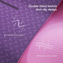 Carica l'immagine nel visualizzatore di Gallery, Dustgo FP-TECH Tappetino Yoga da 183cmx63cmx6mm Palestra Fitness Viola-rosa