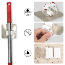 Carica l'immagine nel visualizzatore di Gallery, Irich 4 Pezzi Muro Montato Mop Holder, Scopa Rastrelliere, Autoadesiva Ganci...