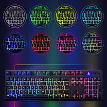 Carica l'immagine nel visualizzatore di Gallery, EZONTEQ Tastiera Meccanica Gaming RGB PC, Semi-meccanica