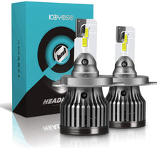 Carica l'immagine nel visualizzatore di Gallery, Lampadine H4 LED 60W 12000LM Sostituzione per Alogena Lampade e Xenon Luci, 6000K Estremamente Luminoso CSP Chips lampade per Auto, 2 Lampadine
