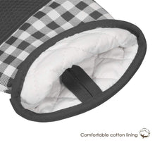 Carica l'immagine nel visualizzatore di Gallery, Esonmus Guanti per forno al silicone resistenti calore di Plaid Grigio - Ilgrandebazar