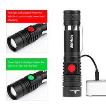Carica l'immagine nel visualizzatore di Gallery, Elekin Torcia LED Ricaricabili, 1000 Lumen Torce elettriche U18 Usb - Ilgrandebazar