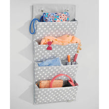 Carica l'immagine nel visualizzatore di Gallery, mDesign Portaoggetti da appendere con 4 ripiani - Singolo, Grigio/Bianco - Ilgrandebazar