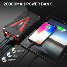 Carica l'immagine nel visualizzatore di Gallery, BuTure Booster Avviamento Auto 2000A 20000mAh, Avviatore Emergenza per Auto/Moto (Motori Fino a 7,0L Benzina/6,0L Diesel), Avviatore Batteria Auto con Torcia LED, Porta USB da per Smartphone