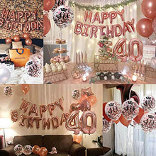 Carica l'immagine nel visualizzatore di Gallery, MMTX Palloncini Compleanno 40 Anni Oro Rosa Decorazioni per Feste...