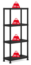 Carica l'immagine nel visualizzatore di Gallery, Keter 9503000 SCAFFALE 4 Ripiani PIENI Plus KIS, Nero, 60x30x135 cm, Nero - Ilgrandebazar