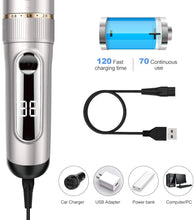 Carica l'immagine nel visualizzatore di Gallery, Tagliacapelli Professionale Elettrico Macchinetta Per Capelli Regolabarba Uomo Impermeabile IPX7 Lama Regolabile Ceramica Titanio Schermo LCD