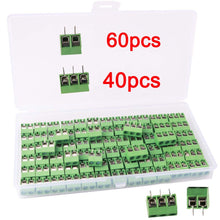 Carica l'immagine nel visualizzatore di Gallery, RUNCCI 100 Pezzi 5mm 2 Pin / 3 Morsettiera a Vite PCB Blu per Prototipo...