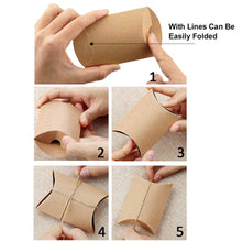 Carica l'immagine nel visualizzatore di Gallery, Naiocase 100pz. Cuscino di Bomboniere Scatole in Carta Kraft con Marrone - Ilgrandebazar
