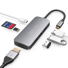 Carica l'immagine nel visualizzatore di Gallery, Hub USB C, dodocool Adattatore 7-in-1 USB-c hub con HDMI 4K, Lettore di...