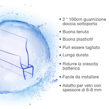 Carica l'immagine nel visualizzatore di Gallery, ZITFRI 2pcs Guarnizione Doccia Sottoporta 100cm Guarnizioni Box Doccia...