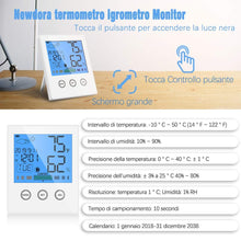 Carica l'immagine nel visualizzatore di Gallery, Newdora Misuratore Digitale di umidità e Temperatura Igrometro XS, bianco