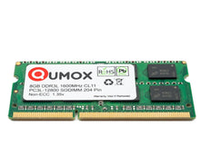 Carica l'immagine nel visualizzatore di Gallery, QUMOX 8 GB 204 pin DDR3L-1600 SO-DIMM (1600Mhz, DDR3L SODIMM 8GB 1600 1.35v - Ilgrandebazar