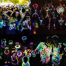 Carica l'immagine nel visualizzatore di Gallery, Kimimara Braccialetti Luminosi,Starlight Fluorescenti,100 8 "Glowsticks...