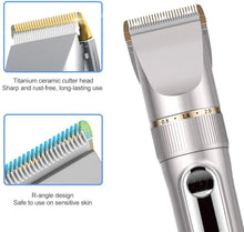 Carica l'immagine nel visualizzatore di Gallery, Tagliacapelli Professionale Elettrico Macchinetta Per Capelli Regolabarba Uomo Impermeabile IPX7 Lama Regolabile Ceramica Titanio Schermo LCD