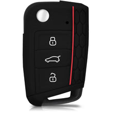 Carica l'immagine nel visualizzatore di Gallery, kwmobile Cover Chiave Auto VW Golf 7 MK7 - Don't touch my Key bianco / nero - Ilgrandebazar