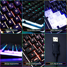 Carica l'immagine nel visualizzatore di Gallery, EZONTEQ Tastiera Meccanica Gaming RGB PC, Semi-meccanica