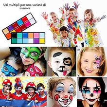 Carica l'immagine nel visualizzatore di Gallery, Lictin Truccabimbi Kit,Face Paint,Kit per La Pittura del Viso per Bambini,24 Colori,50 Stencil,6 Pennelli Professionali