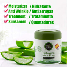 Carica l'immagine nel visualizzatore di Gallery, Gel idratante 100% naturale di Aloe Vera 500 ml per pelli 500ml., verde