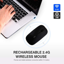 Carica l'immagine nel visualizzatore di Gallery, INPHIC Mouse Wireless Ricaricabile, Ottico Mini M Size, Nero magico - Ilgrandebazar