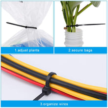 Carica l'immagine nel visualizzatore di Gallery, CNSSKJ, 1000 fascette in plastica per cablaggio, autobloccanti Nero