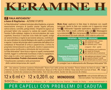 Carica l'immagine nel visualizzatore di Gallery, Keramine H ,KH Fiala Anticaduta per Capelli,12 Monodose