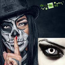 Carica l'immagine nel visualizzatore di Gallery, Designlenses Bianche Zombie Lenti a Contatto Colorate con Anello Nero bianco - Ilgrandebazar