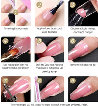 Carica l'immagine nel visualizzatore di Gallery, Gel per Unghie Ricostruzione Kit, Mysweety 8 Colorati Poly Gel professionale Rosa, con Unghie Finte/Pennello/Gel Chiodo Base/Top Coat/Soluzione Slip