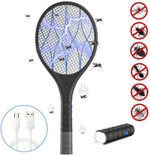 Carica l'immagine nel visualizzatore di Gallery, Racchetta Zanzare Elettrica Ricaricabile 2 in 1, Swatter Insetti Elettrico 3800V con 2 Luce LED, Racchetta Anti Insetti con Manico Staccabile, Torcia Rimovibile, Protezione Maglia a Doppio Strato