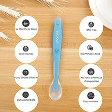 Carica l'immagine nel visualizzatore di Gallery, Cucchiaino Svezzamento Set 4 Silicone Neonato Cucchiai Manico...