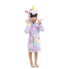 Carica l'immagine nel visualizzatore di Gallery, EuHigh - Accappatoio morbido con cappuccio, motivo: unicorno, unisex Pigiama... - Ilgrandebazar